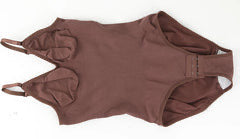 Women’s Bodysuit Tummy Control Shapewear Seamless Racerback Body Suit Body Sculpting Shaper Tank Top (Brown Medium)