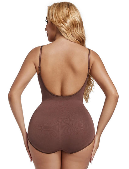 Women’s Bodysuit Tummy Control Shapewear Seamless Racerback Body Suit Body Sculpting Shaper Tank Top (Brown Medium)