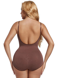 Women’s Bodysuit Tummy Control Shapewear Seamless Racerback Body Suit Body Sculpting Shaper Tank Top (Brown Medium)