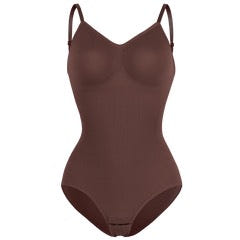 Women’s Bodysuit Tummy Control Shapewear Seamless Racerback Body Suit Body Sculpting Shaper Tank Top (Brown Medium)