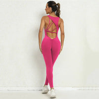 Women's Sleeveless Yoga Jumpsuit for Fitness and Running