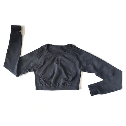 Seamless Yoga Pants and Crop Top Fitness Set for Women