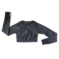 Seamless Yoga Pants and Crop Top Fitness Set for Women