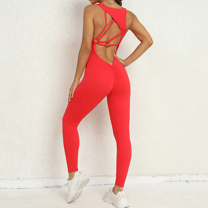 Women's Sleeveless Yoga Jumpsuit for Fitness and Running