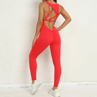 Women's Sleeveless Yoga Jumpsuit for Fitness and Running